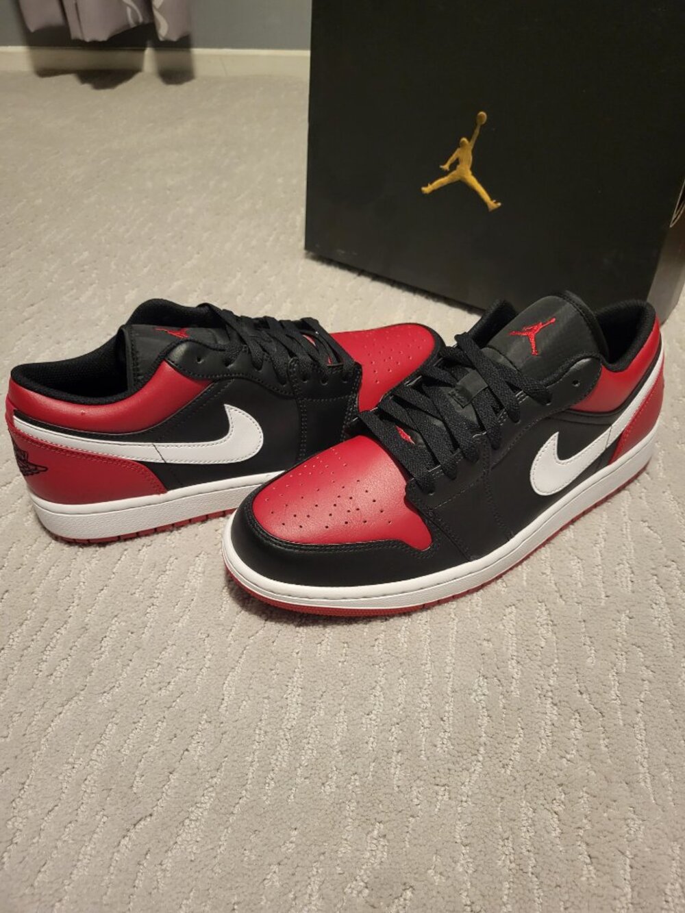 SIZE 11.5 - Air Jordan 1 Low Alternate Bred Toe - 553558-066 - AUTHENTIC NEW!!